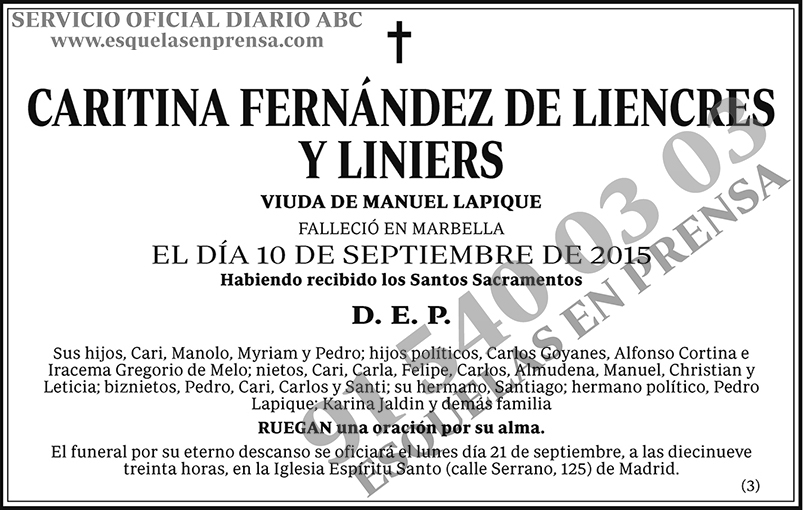 Caritina Fernández de Liencres y Liniers